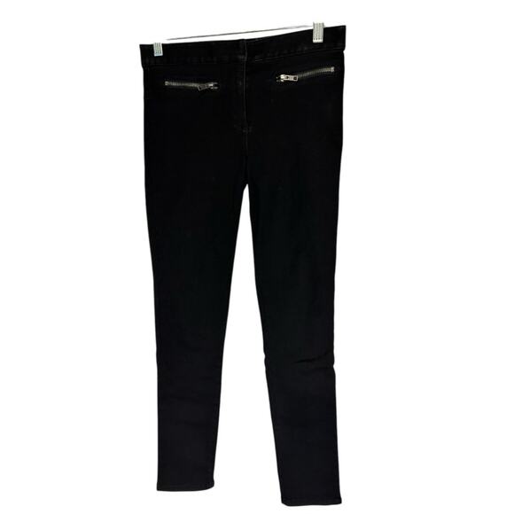 Veronica Beard black stretch cotton blend Moto zipper skinny Jean pants. Size 4 - Picture 1 of 5